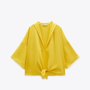 Zara Women's cropped blouse NWT